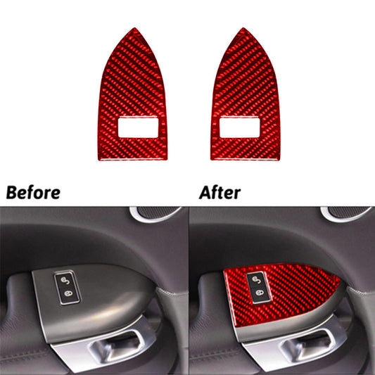 2 Red Carbon Fibre Memory Button Rear Door Panel For Land for Range Rover Sport