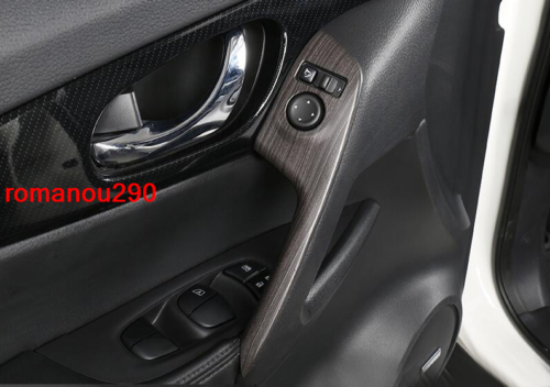 2P for Nissan Rogue 2017-2020 Wood Grain ABS Front Door Armrest Trim Strip Cover