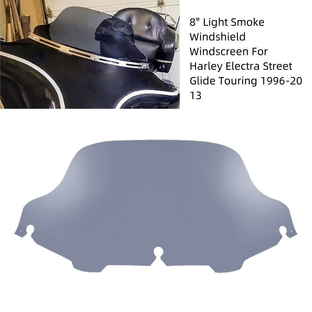 8 Light Smoke Windshield Windscreen for Harley Street Glide Touring 1996-2013