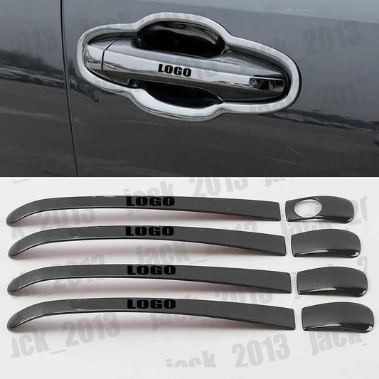 Black steel Car Door Handle Stripes Cover Trim For 2015-2019 for Toyota Highlander