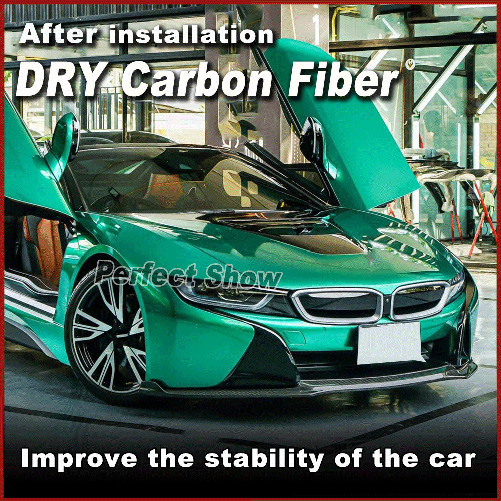 for BMW I8 i8 Coupe 2014-2020 Dry Carbon Fiber Front Bumper Lip Diffuser Spoiler