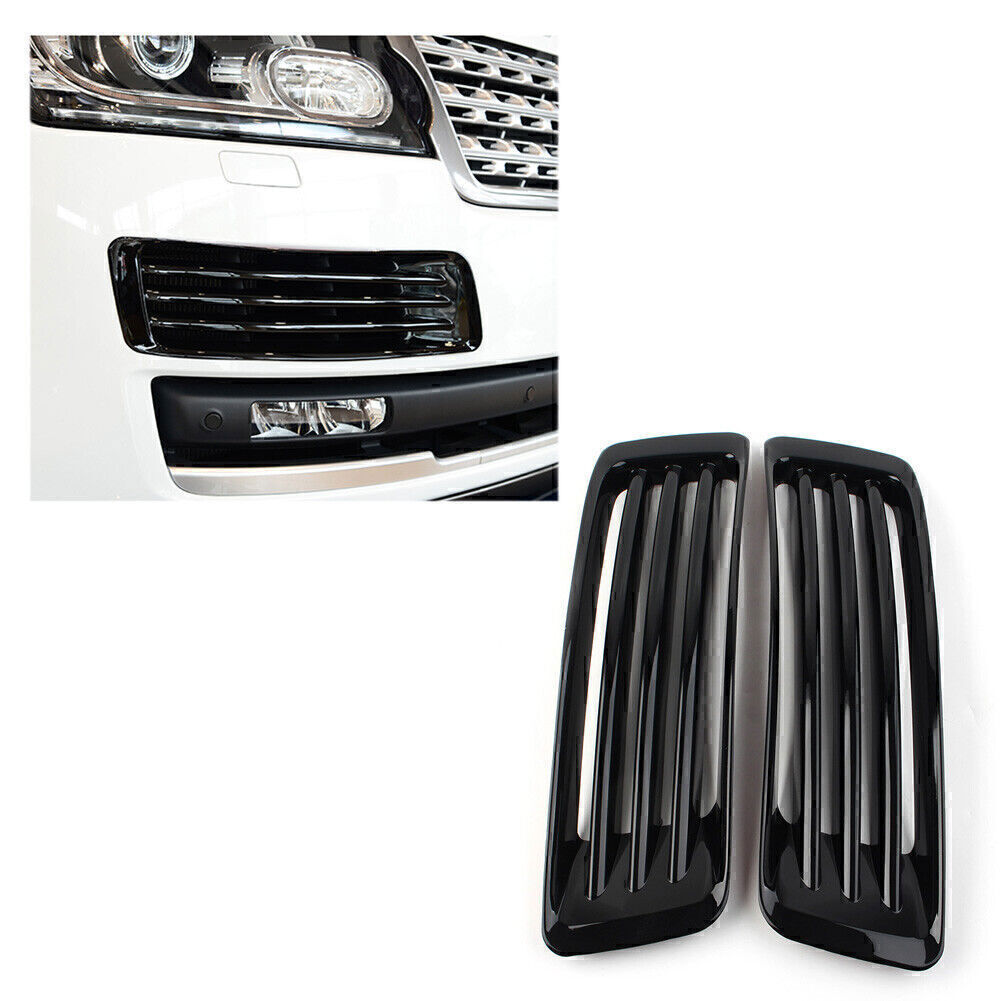 2PCS Gloss Black Front Bumper Fog Light Cover Trim for Range Rover L405 13-2017