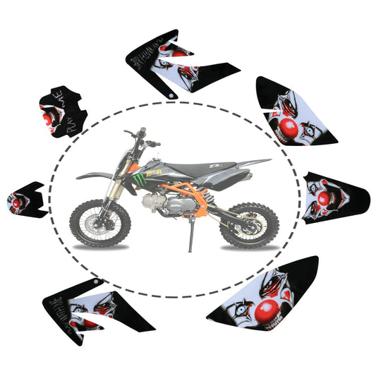 CLOWN Graphic Kit Decals for Honda CRF70, CRF 70, Atomik 125, 140 Pit Bikes