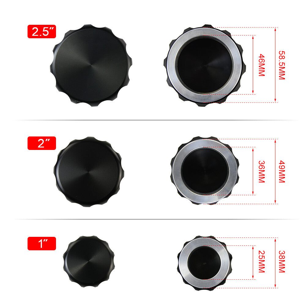 1 25.4mm Aluminum Weld On Filler Neck And Oil Fuel Water Tank Cap Black