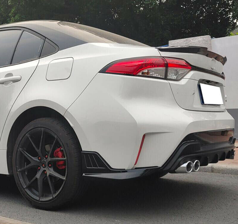 for Toyota for Corolla 2019-2022 Glossy Black Rear Bumper Side Corner Spoiler Guard