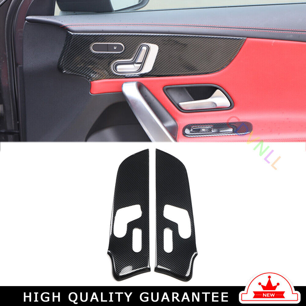 Car Inner Door Panel Cover Trim 2 for Mercedes-Benz AMG35 19-2021 Carbon Fiber