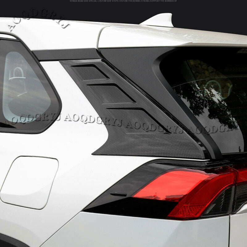 Carbon Fiber Rear Window Spoiler Pillar Cover Trim NEW for Toyota RAV4 2019-2024