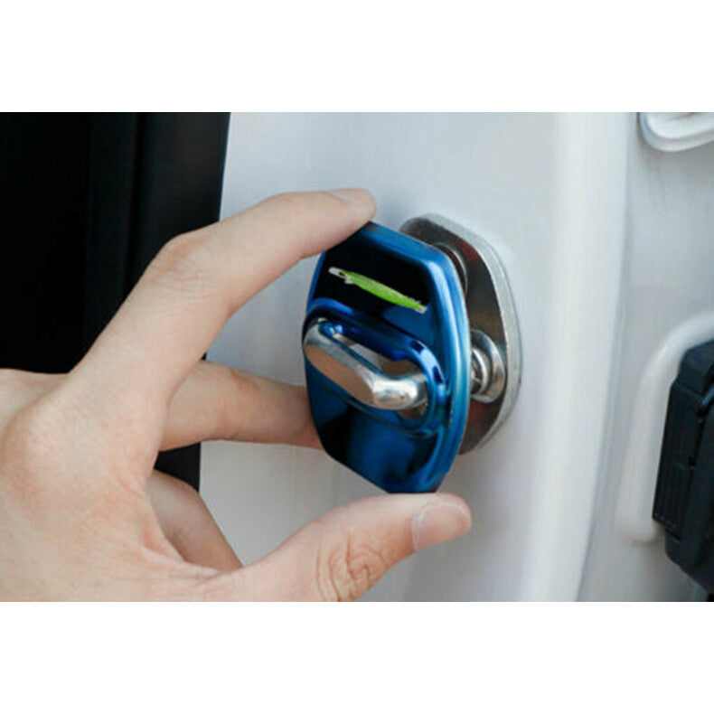 for Kia Seltos 2020-2023 Blue Steel Door Lock Antirust Protection Cover Trim 4x