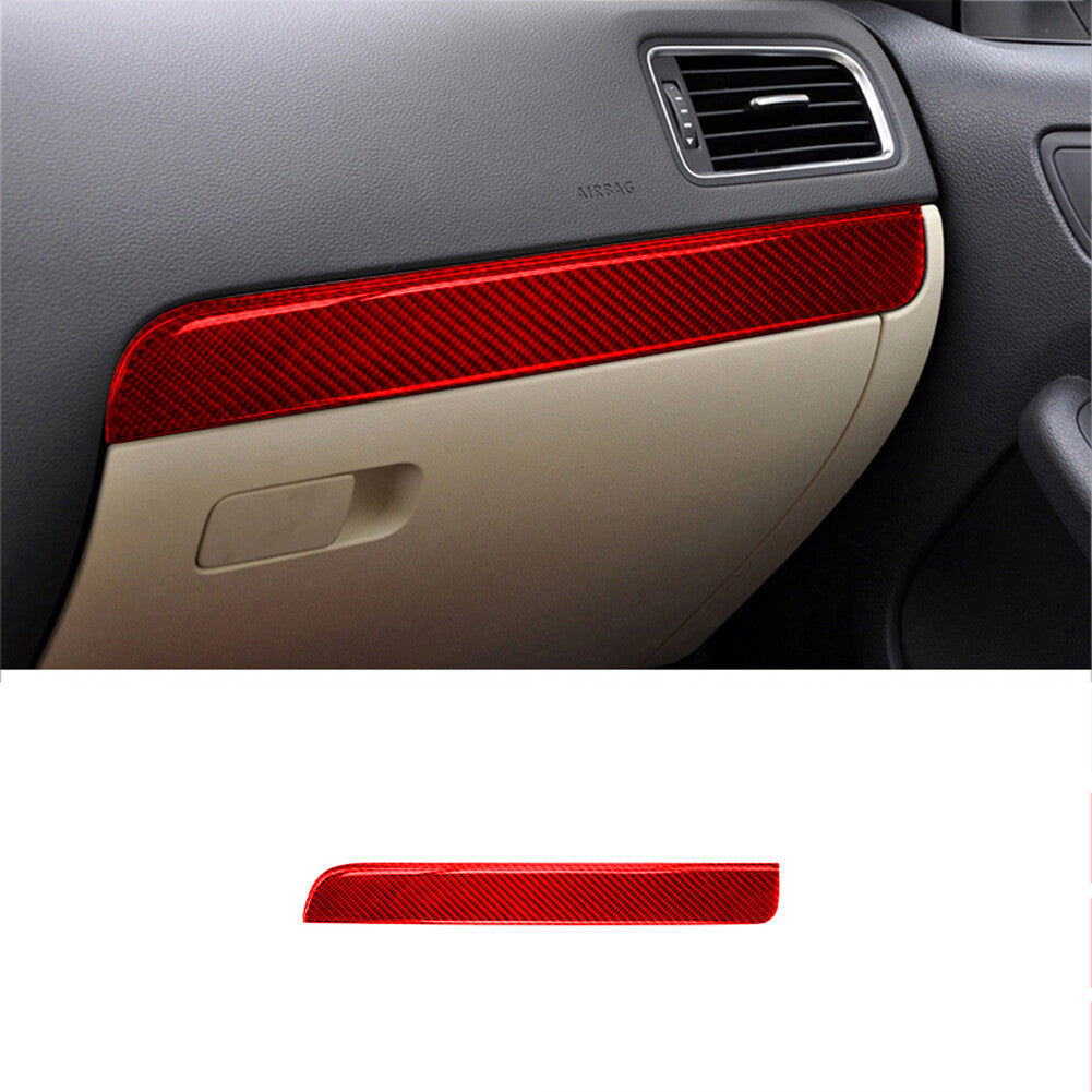 Red Carbon Fiber Passenger Dashboard Cover Trim for Volkswagen for Jetta Sedan 7.29