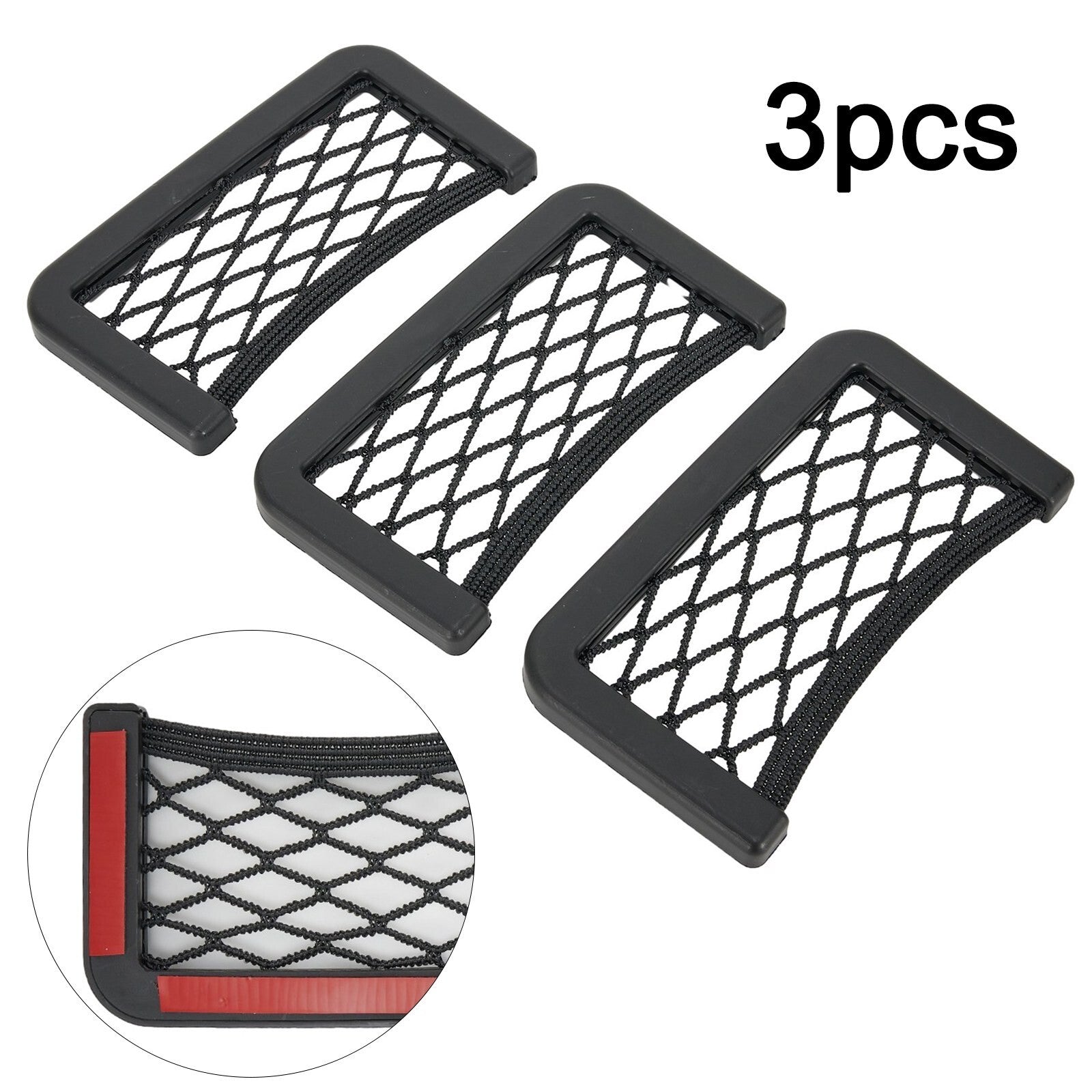 3-Piece Car for Seat Side/Rear Storage Mesh Pockets, Phone Holder Pockets, Storage Bags (New Product)