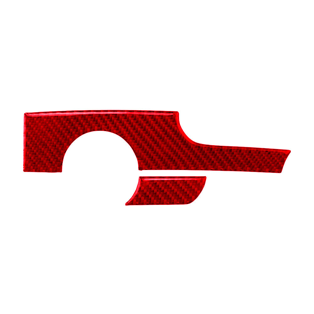 Red Carbon Fiber Car Light Control Panel Trim Stickers for Audi for A4 S4 2005-2008