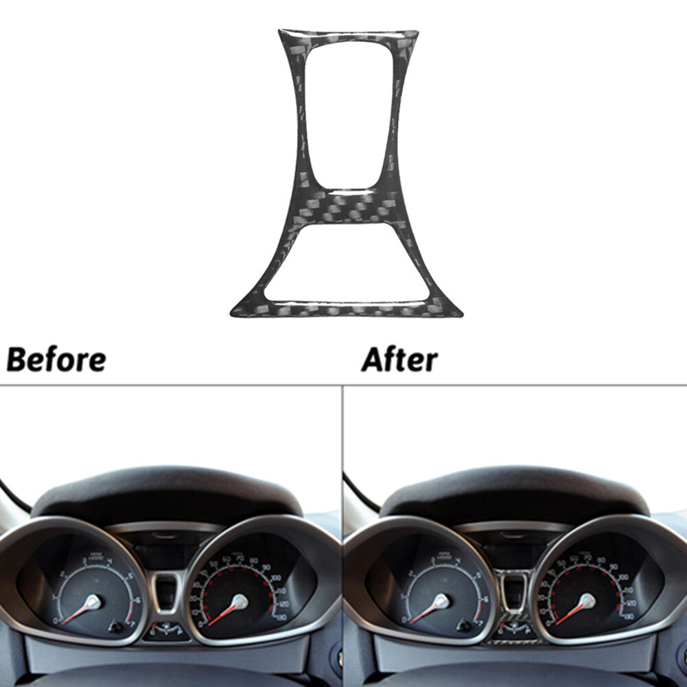 Carbon Fiber Central Speedometer Strip Cover Trim for Ford Fiesta 2011-2015