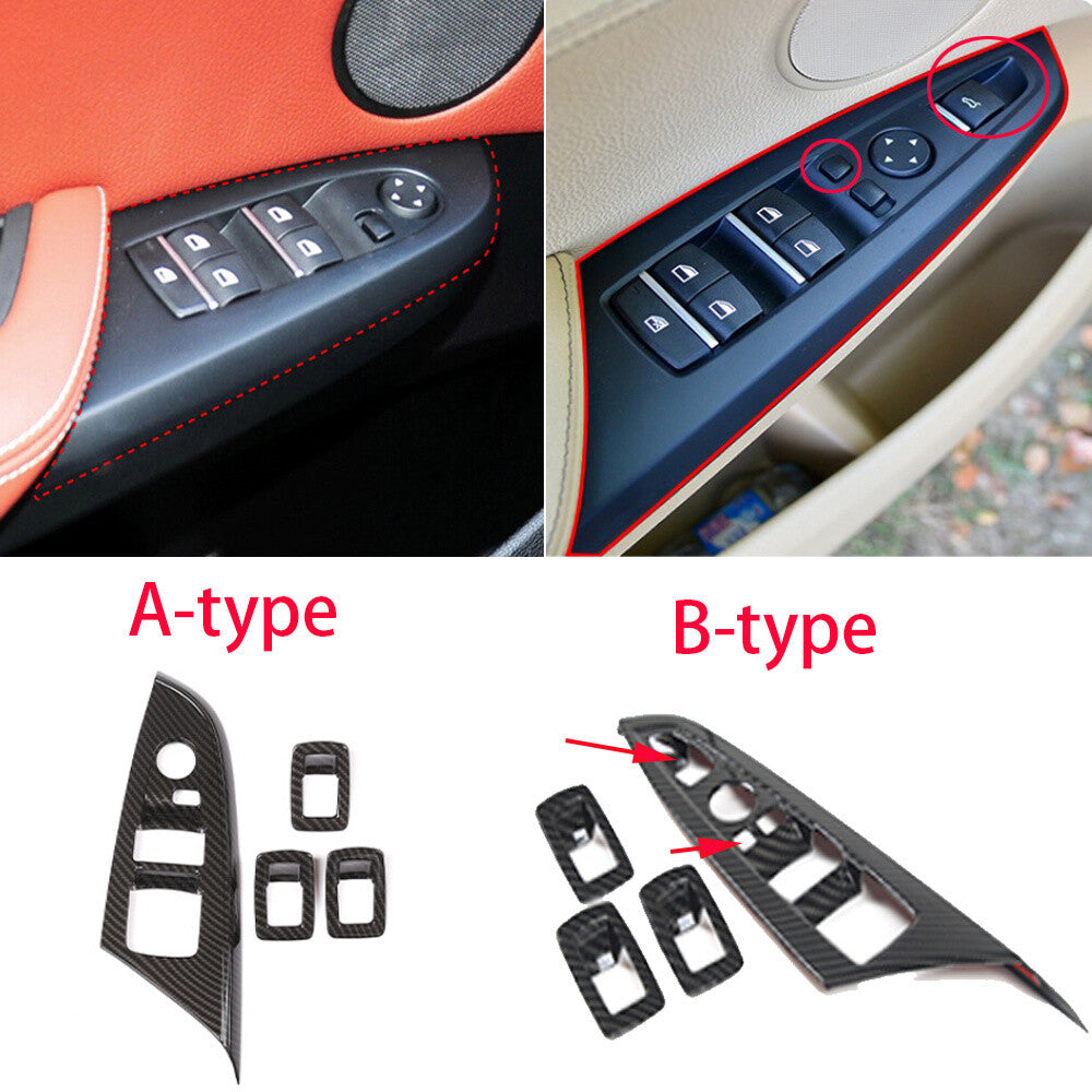 4¡ÁSilver ABS Door Window Lift Switch Button Trim for BMW X3 F25 X4 F26 2014-2017
