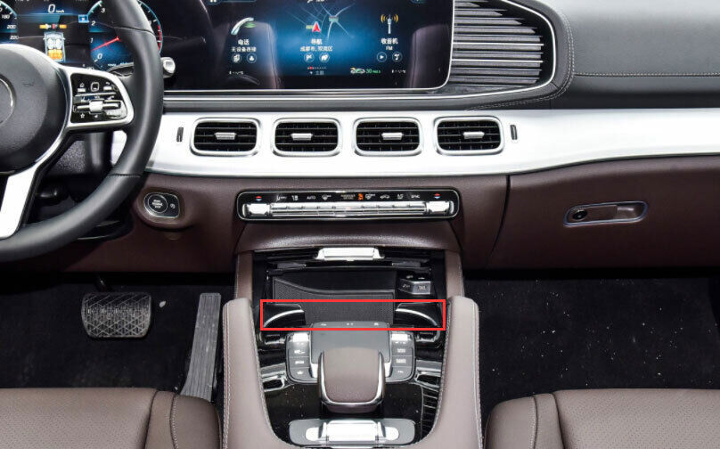 Wood Grain Inner Central Console Water Cup Cover Trim for Benz GLE GLS 2020-2023