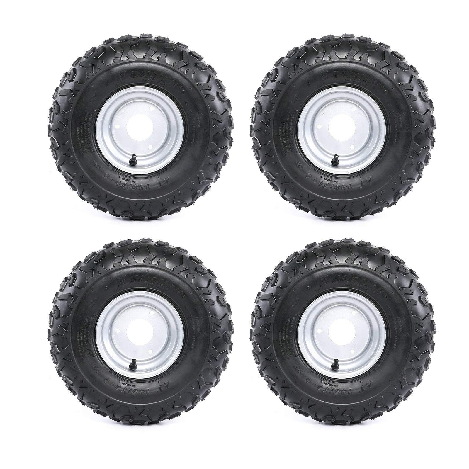 4 Pack 145/70-6 6 inch Front Rear Wheel Tyre Rim For ATV Quad Lawn Mower Go Kart