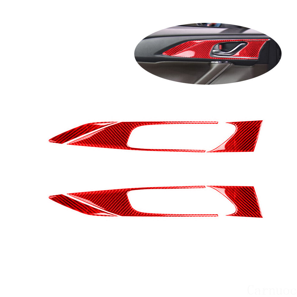 50pcs Red Carbon Fiber Interior Full Set Cover Trim Kit for Mazda CX-9 2016-2022