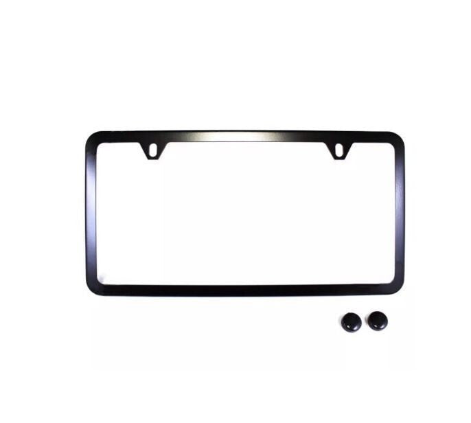 Bonnet Car License Plate Frame Cap, Rear Trunk 2-Hole Ultra-Thin Black for Buick