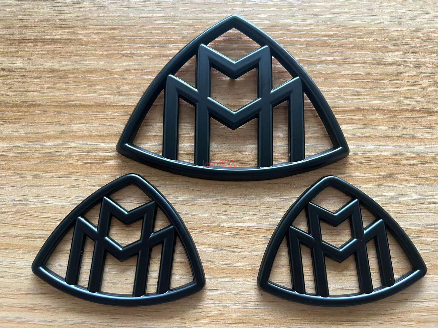 Black for Maybach Set Fender Side Rear Trunk Emblems Badge For S Class