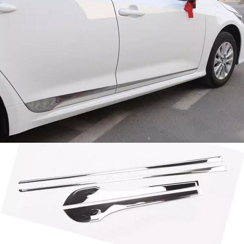 for Toyota for Corolla 2019-2023 Chrome S.Steel Side Skirts Door Panel Trim Covers