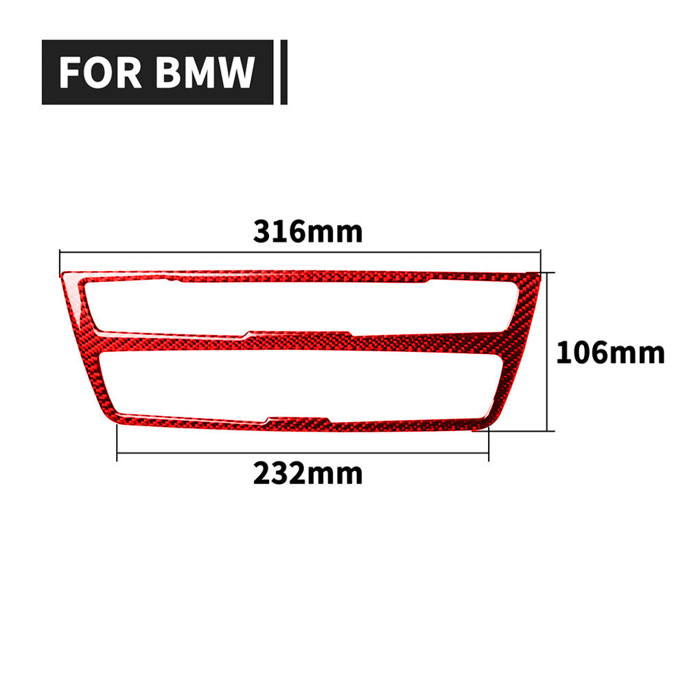 Red Carbon Fiber Center CD Panel Decorative Trim Cover for BMW 3Series F30 13-19
