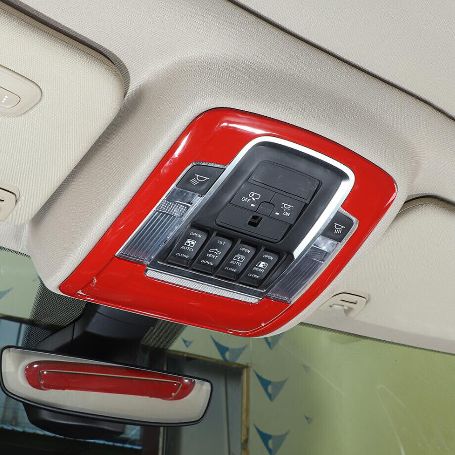 ABS red front reading light frame cover trim 2P fits 2019-2024 for Dodge for RAM 1500