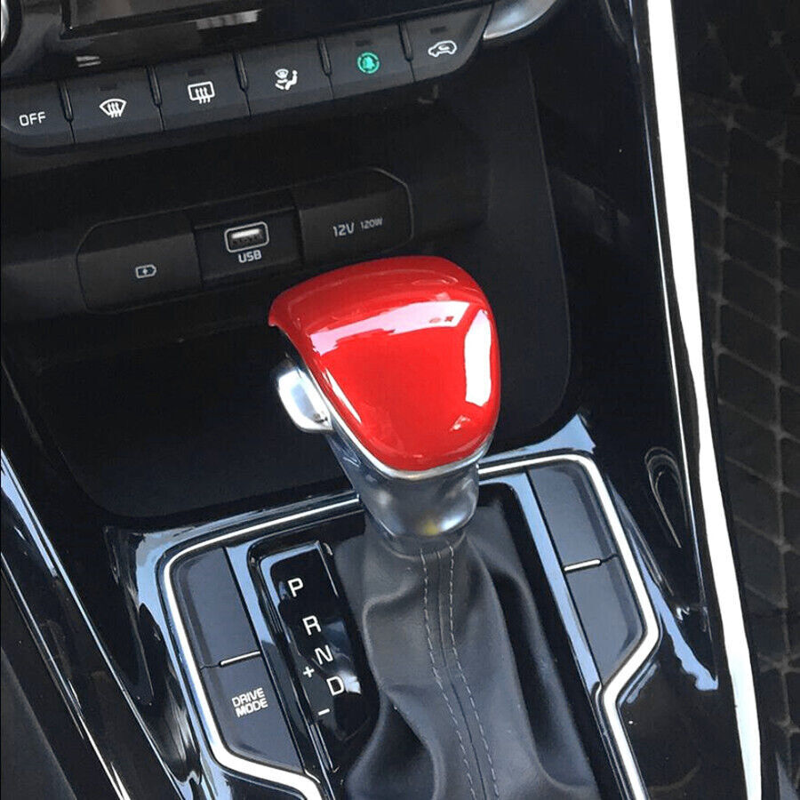 Red ABS Car Interior Gear Shift Knob Cover Trim 1PCS Fit for KIA SOUL 2020 2021