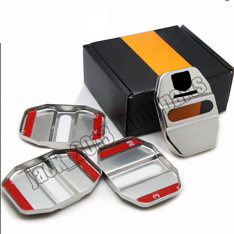 4pcs Stainless Steel Silver Door Striker Cover Lock Buckle Cap Trim for DODGE