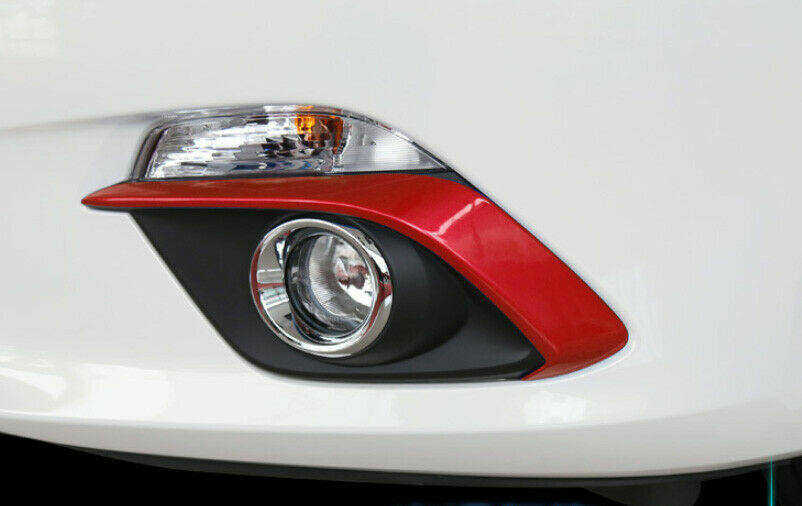 for Mazda 3 Axela 2014-2016 Bright Red Front Fog Light Cover Trims Eyebrow Decor