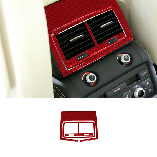 3X Red Carbon Fiber Rear Air Vent Outlet Frame Cover Trim for Audi Q7 2007-2015