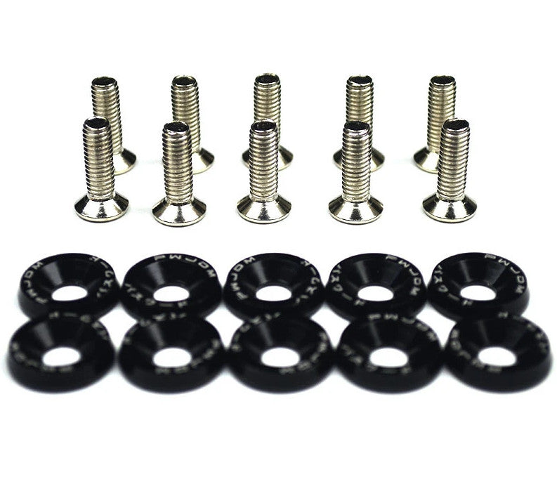 10. Automotive hexagonal fasteners, bumper engine concave screws, mudguard washers, black, suitable for Honda .