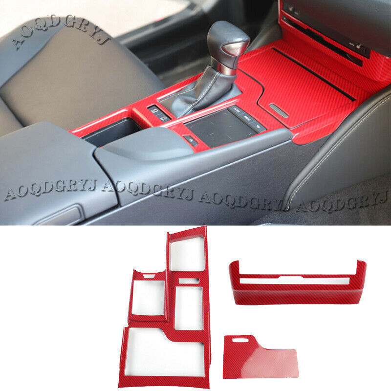 for Lexus ES350/300h/250 2019-22 Red Carbon Look Gear Shift Panel Moulding Trim