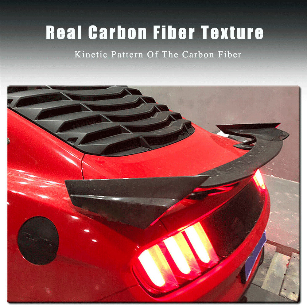 Fit for Ford for Mustang Coupe 2015-19 REAL CARBON Rear Trunk Wing Boot Spoiler Lip