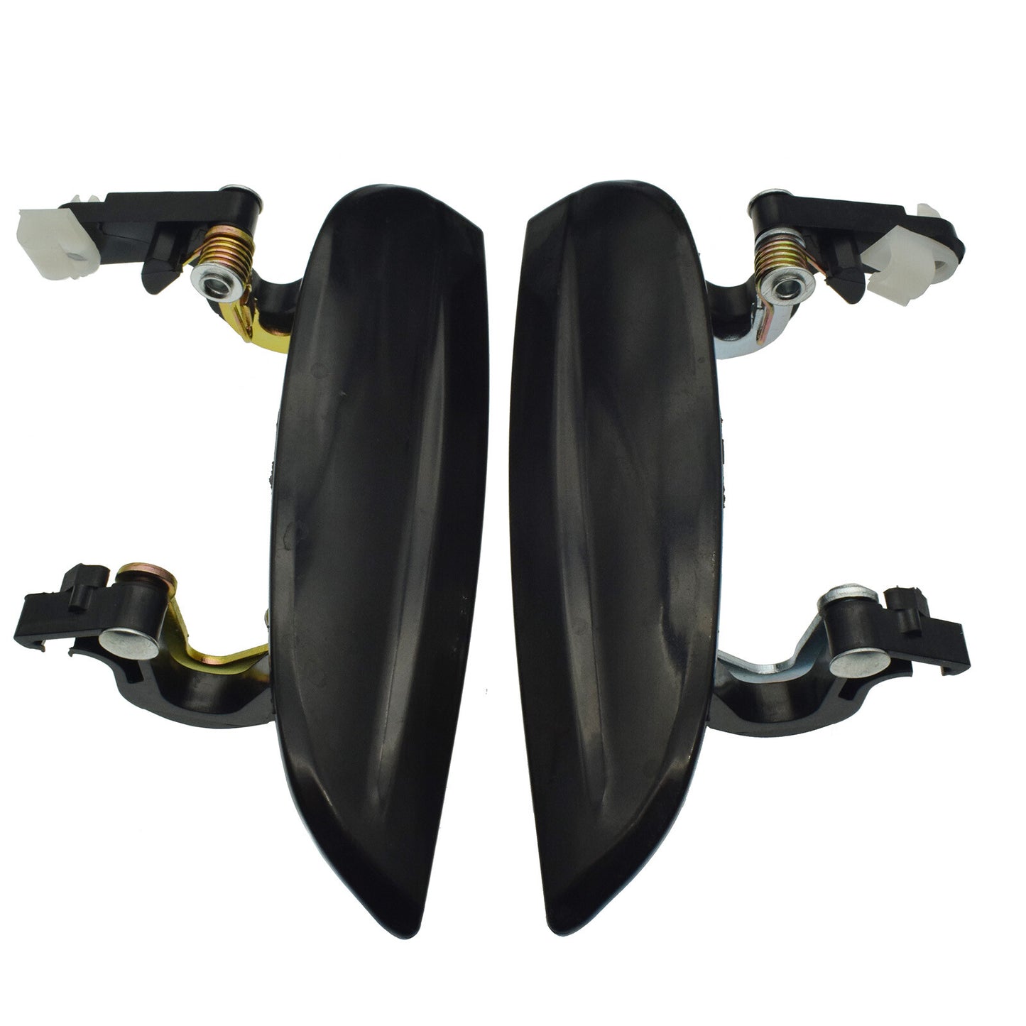 A pair of black front left and right exterior door handles for 2003-2005 for Kia Rio