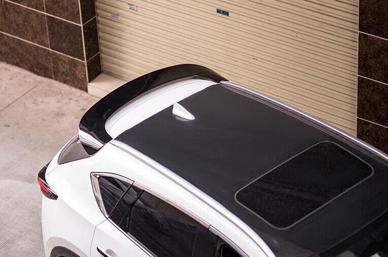 for Mazda CX-5 CX5 2017-2024 Glossy Black Roof Trunk Spoiler Wing Flap Bar Trim