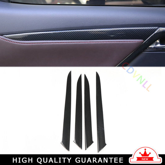 Inner Door Panel Cover Trim Interior Fit for Lexus RX 2016-20 Black Carbon Fiber