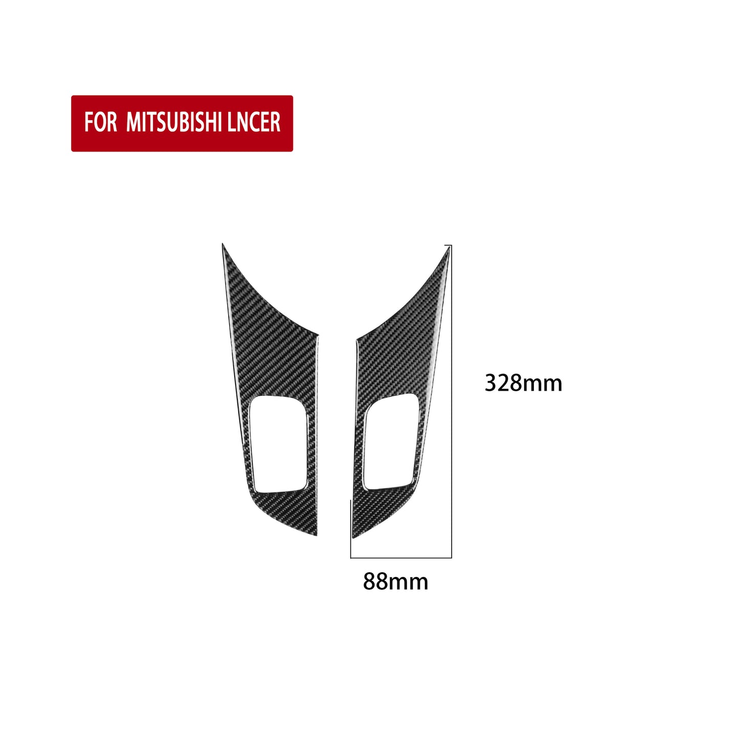 2Pcs Carbon Fiber Door Handle Panel Cover Trim for Mitsubishi Lancer 2008-2015