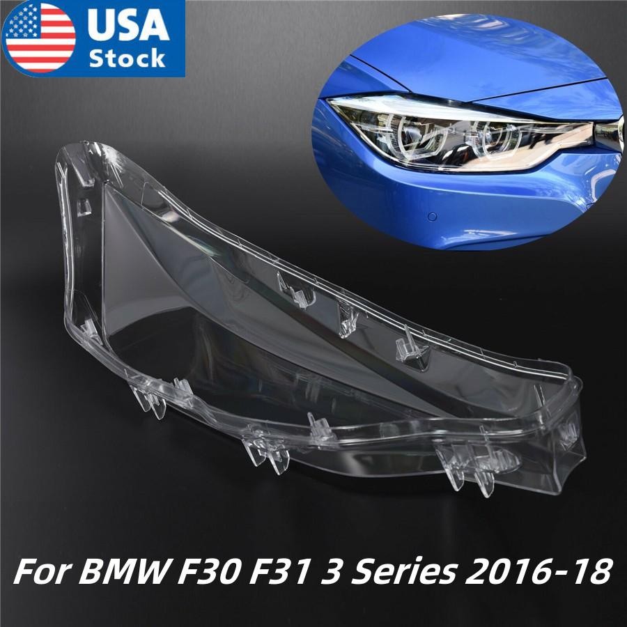 Pair Car Headlight Headlamp Lens Cover Fits for BMW F30 F31 3 Series 2016-18