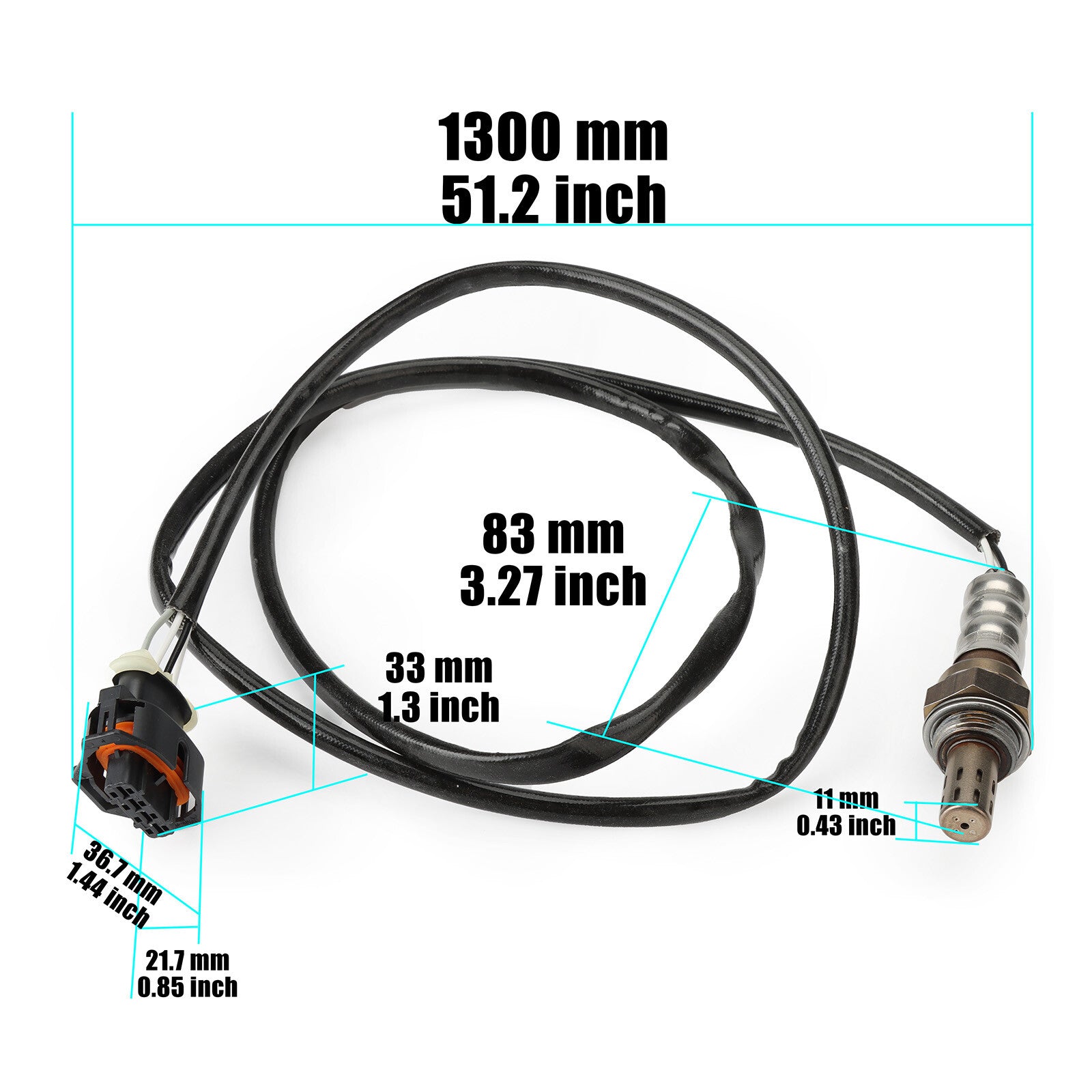 1PCS NEW Black Oxygen Sensor 12567680 Fits for Chevrolet 1.4L 1.6L 1999-2003