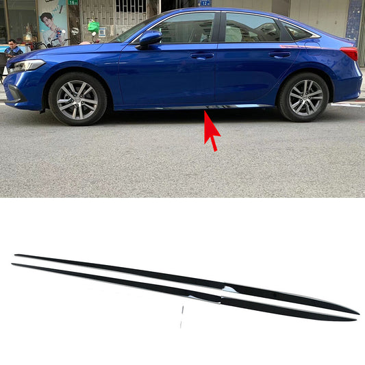 for Honda for Civic 2022-2023 gloss black Door Body Side Skirt Molding Cover Trim
