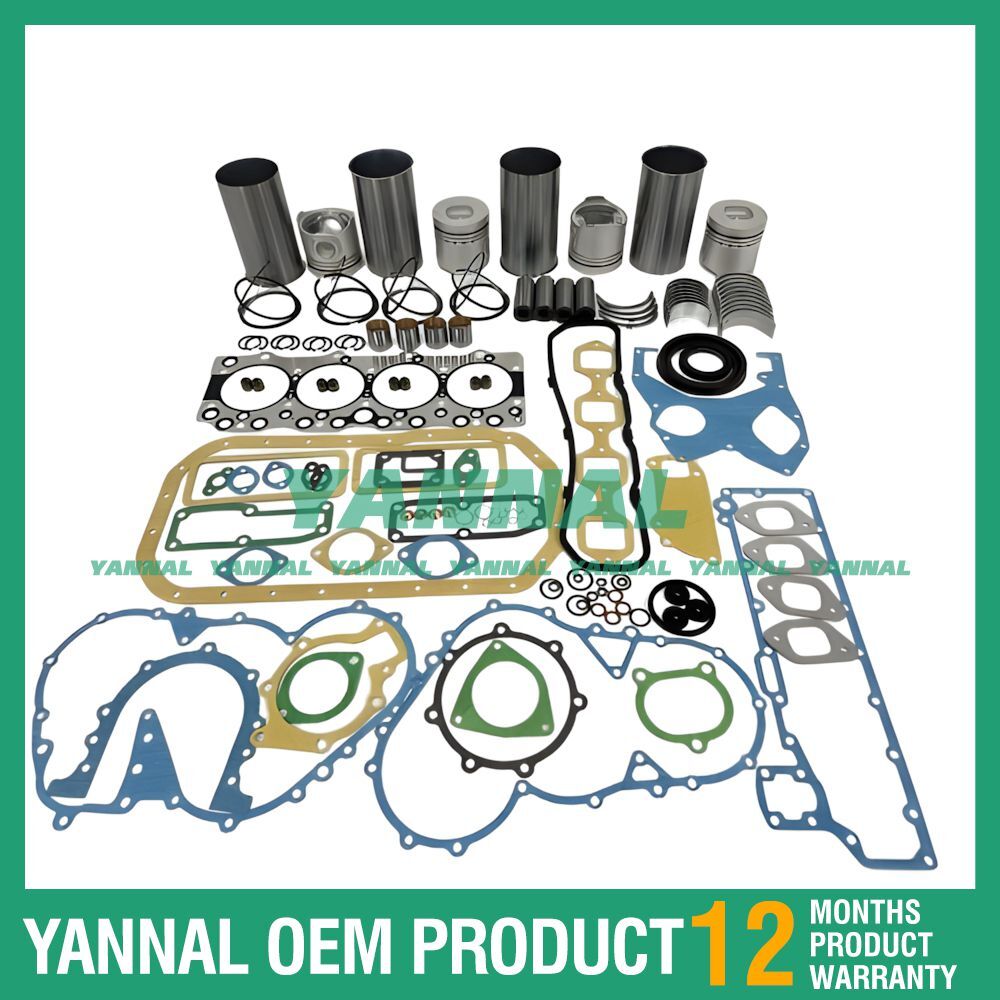 4-piece overhaul and rebuild kit with washers and bearings for Isuzu 4BC2 forklift engines