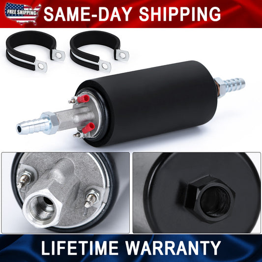 For GSL392 255LPH Inline High Pressure Fuel Pump w/ Install Kit 3/8''