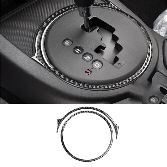2Pcs Carbon Fiber Interior Gear Shift Cover Trim for Mazda MX-5 Miata 2009-2015
