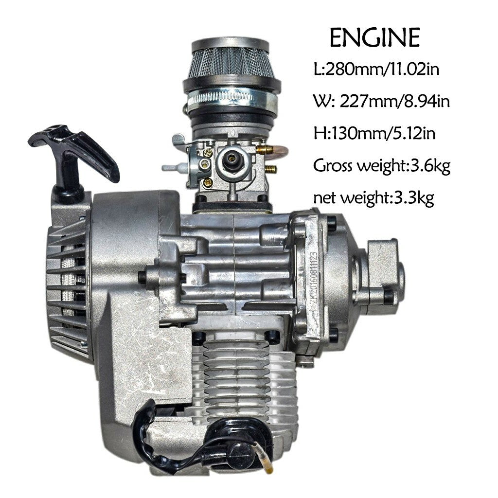 50cc 49cc 2-stroke engine motor and exhaust all-terrain vehicle pocket bicycle four-wheeled scooter shredder