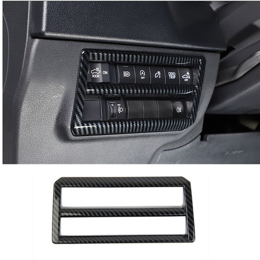 Carbon fiber headlight switch button frame trim for 2022 and 2023 for Toyota Tendera (1 piece)