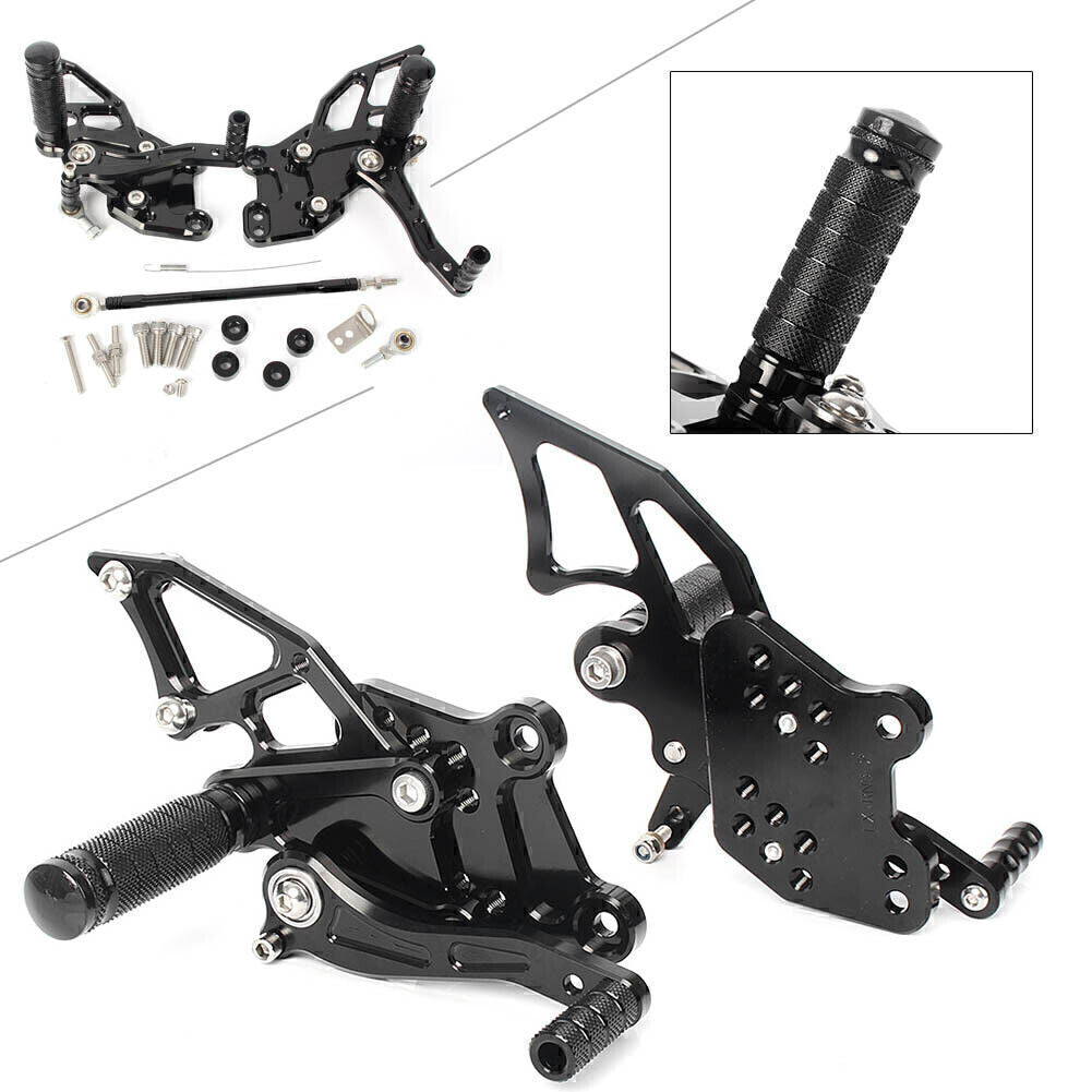 Rear Set Footrests Footpegs Pedals Black for Kawasaki Z300 2013 2014 Motorcycle