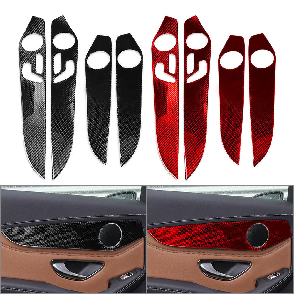 Interior Door Panel Cover Trim N Fit for Benz C W205 2014-21 GLC X253 16-21 Red 4pcs