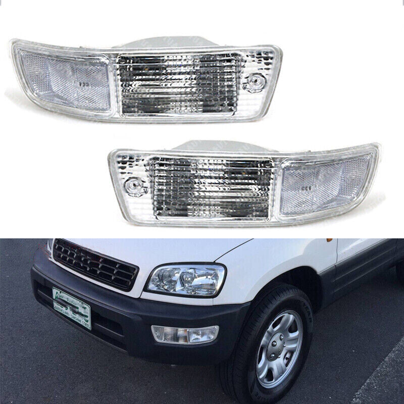 1 Pair Front Bumper Fog Lamp without bulb No Wire for Toyota RAV4 1998-1999