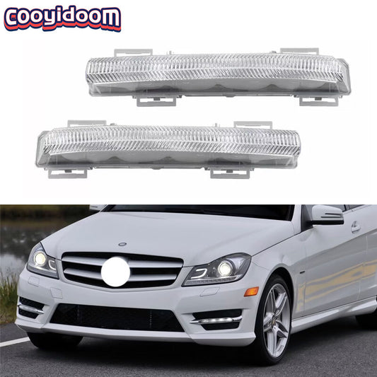LED Daytime Running DRL Fog Light Pair for Mercedes-Benz C250 C350 SLK300 AMG