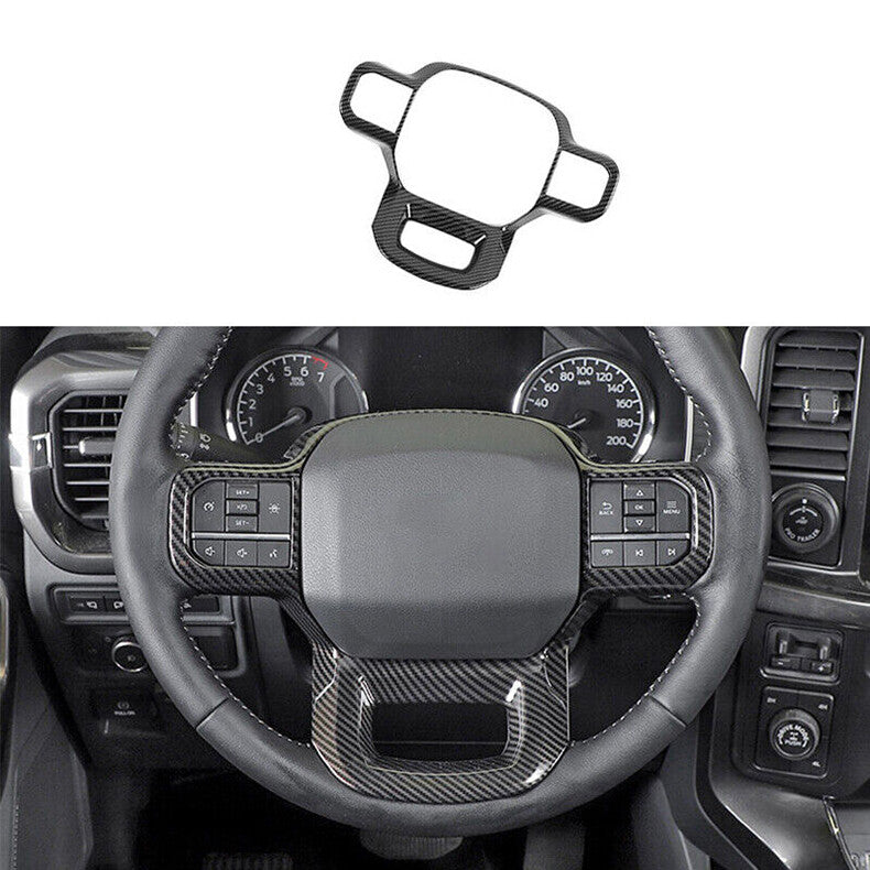 for Ford F150 F-150 2021-2023 Carbon Fiber Inner Steering Wheel Panel Cover Trim