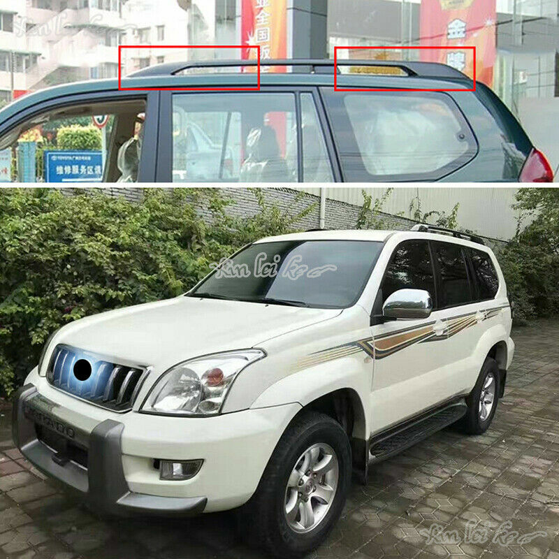 Glossy Black Roof Luggage Rack End Cap Cover for Toyota Prado FJ/LC120 2003-2009